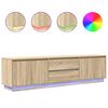 vidaXL Mueble de TV con luces LED roble Sonoma 193,5x41x50 cm