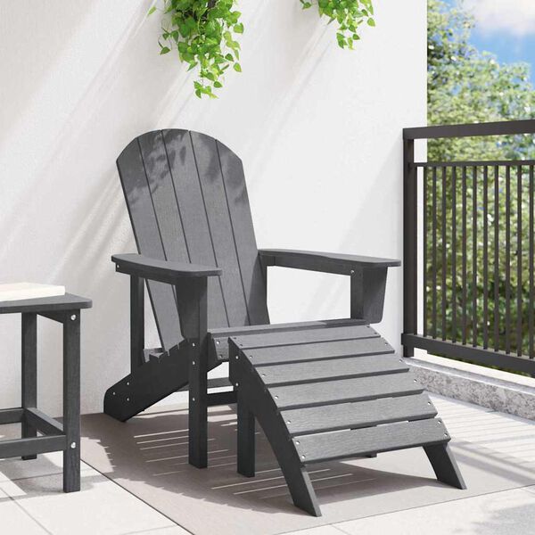 vidaXL Silla Adirondack Gris Claro 82 x 74 x 92 cm HDPE
