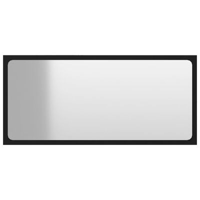 vidaXL Espejo de baño madera contrachapada negro 80x1,5x37 cm