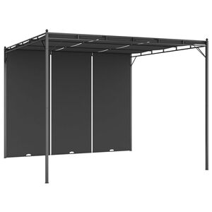 vidaXL Cenador de jard&iacute;n con cortina lateral gris antracita 3x3x2,25 m