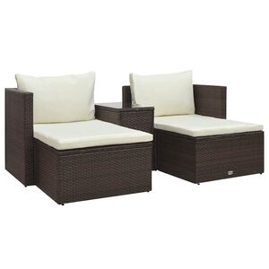 vidaXL Set muebles de jardín 5 piezas y cojines ratán sintético marrón