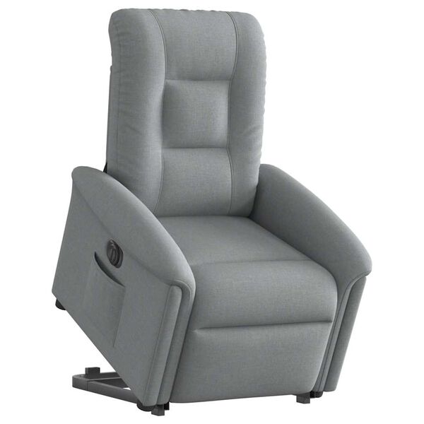 vidaXL Sill&oacute;n el&eacute;ctrico reclinable elevable de tela gris claro