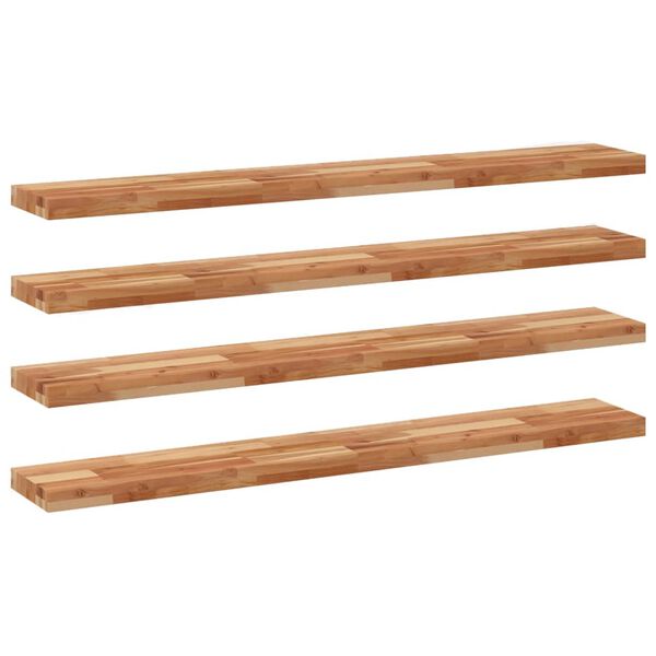 vidaXL Estante flotante 4 uds madera acacia acabado aceite 120x20x4cm