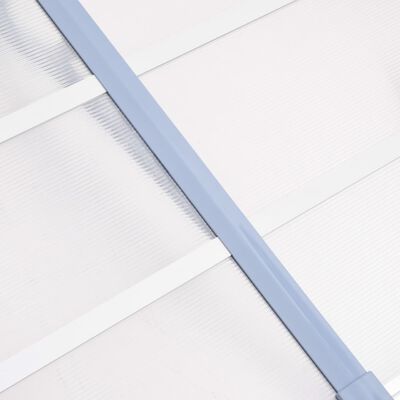 vidaXL Marquesina puerta policarbonato gris y transparente 152,5x90 cm