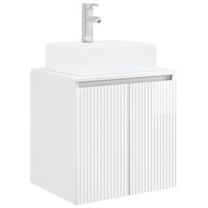 vidaXL Vanidad con Lavabo de Pared Blanco Brillante