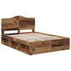 vidaXL Estructura de cama con cabecera Madera vieja 140 x 200 cm