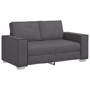 vidaXL Sof&aacute; de dos plazas Gris 160 cm Cuero sint&eacute;tico