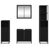 vidaXL Juego de muebles de ba&ntilde;o 4 pcs Roble Negro Madera contrachapada