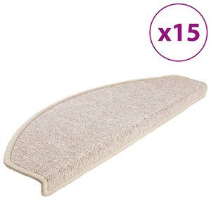 vidaXL Felpudos para escaleras 15 unidades 65x24x4 cm gris topo semicircular grande