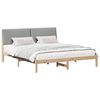 vidaXL Estructura de cama Marr&oacute;n y gris claro 200 x 200 cm