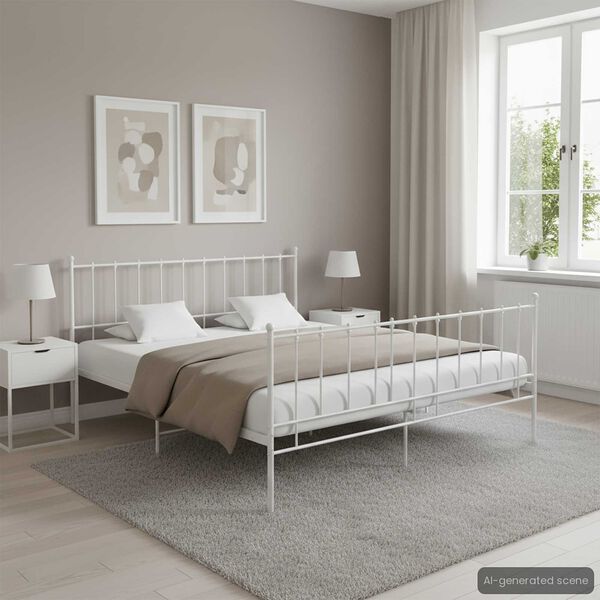 vidaXL Estructura de cama sin colchón metal blanco 140x200 cm