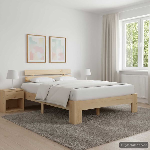 vidaXL Estructura de cama sin colchón madera maciza de pino 120x200 cm