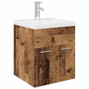 vidaXL Mueble fregadero con lavabo y grifo empotrados madera vieja
