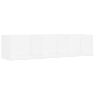 vidaXL Estante de pared para CD madera contrachapada blanco 75x18x18cm