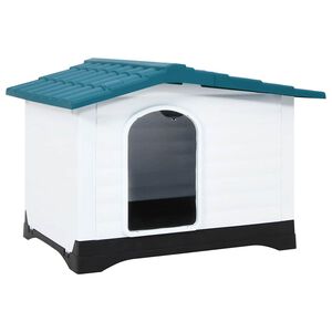 vidaXL Caseta para perros polipropileno azul 90,5x68x66 cm