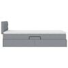 vidaXL Cama con almacenamiento y LED Gris Claro 90 x 200 cm tela