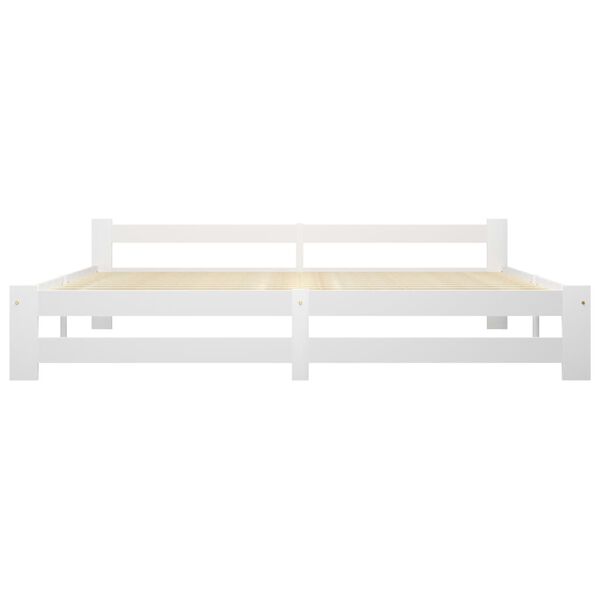 vidaXL Estructura de cama sin colch&oacute;n madera maciza blanco 200x200 cm