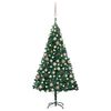 vidaXL &Aacute;rbol de Navidad preiluminado con luces y bolas verde 120 cm