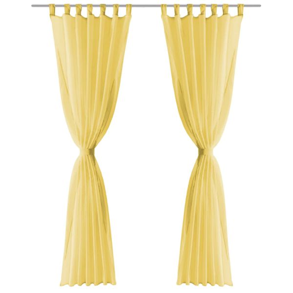 vidaXL Cortinas de gasa 2 unidades 140x175 cm amarillo