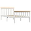 vidaXL Estructura de cama sin colch&oacute;n madera de pino blanco 100x200 cm