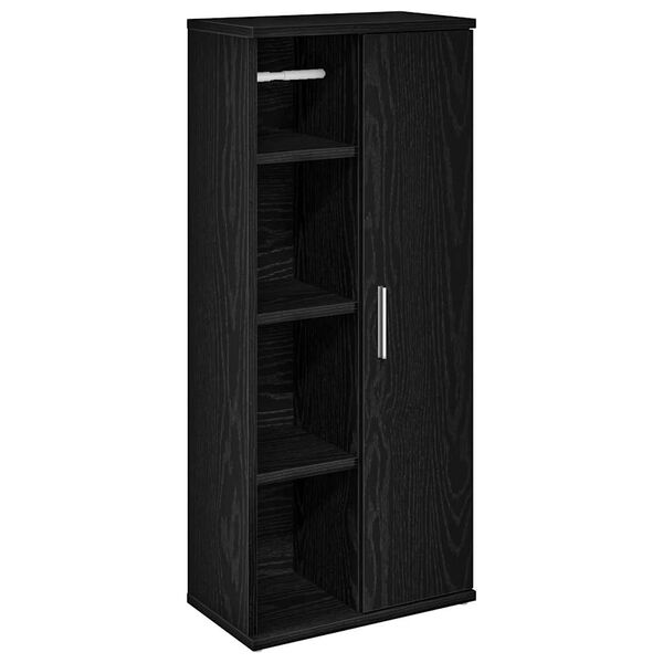 vidaXL Mueble de baño con portarrollos negro 39x22x90 cm