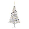 vidaXL &Aacute;rbol de Navidad preiluminado con luces y bolas plateado 240 cm