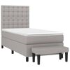 vidaXL Cama box spring con colch&oacute;n tela gris claro 90x200 cm