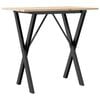 vidaXL Mesa de comedor marco X madera maciza pino y acero 80x50x75 cm