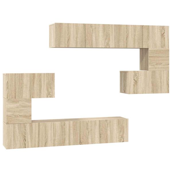 vidaXL Set de muebles para TV 8 pzas madera contrachapada roble Sonoma