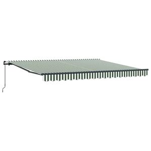 vidaXL Toldo retr&aacute;ctil Verde y blanco 400 x 300 cm