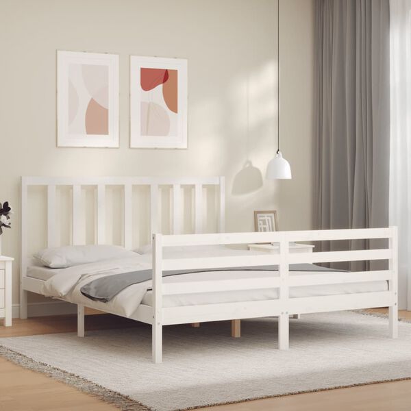 vidaXL Estructura de cama sin colchón madera maciza de pino 160x200 cm