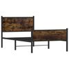 vidaXL Estructura de cama sin colch&oacute;n metal roble ahumado 100x190 cm