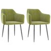 vidaXL Sillas de comedor 2 unidades de terciopelo verde claro