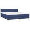 vidaXL Cama box spring con colch&oacute;n tela azul 180x200 cm