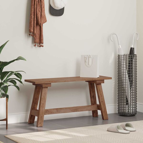 vidaXL Banco Natural 92 x 23,5 x 45,5 cm Madera maciza de Caoba