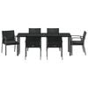 vidaXL Conjunto de Comedor de Jard&iacute;n 7 pcs Negro y Gris