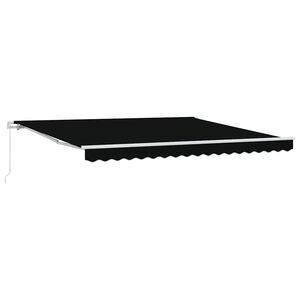 vidaXL Toldo Retráctil Negro 400 x 350 cm Poliéster