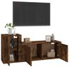 vidaXL Set de muebles de TV 2 pzas madera contrachapada roble ahumado
