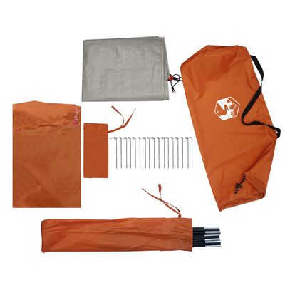vidaXL Tienda de campaña iglú para 4 personas impermeable gris naranja