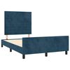 vidaXL Estructura de cama sin colch&oacute;n terciopelo azul oscuro 120x200cm
