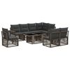 vidaXL Conjunto de sof&aacute;s de jard&iacute;n 9 uds. Gris y Gris Oscuro