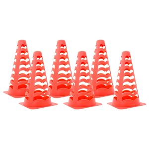 vidaXL Conos de f&uacute;tbol 6 unidades apilables naranja 13x13x22,5 cm