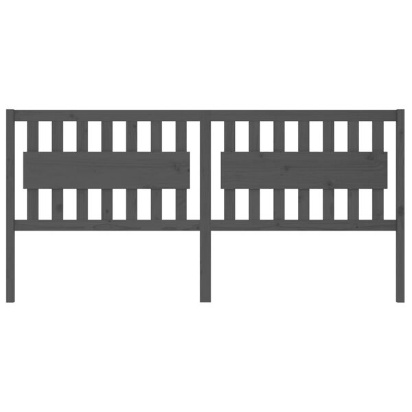vidaXL Cabecero de cama madera maciza de pino gris 205,5x4x100 cm