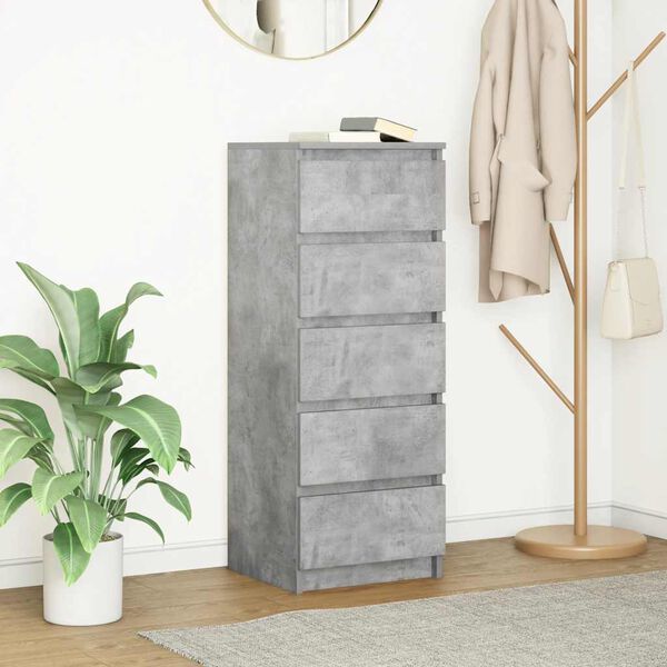 vidaXL Aparador con cajones gris hormig&oacute;n 37,5x35x99 cm