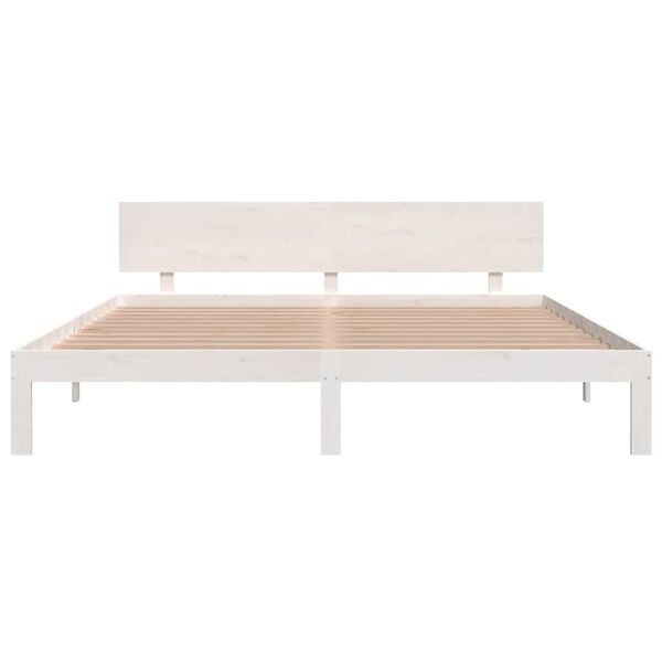 vidaXL Estructura de cama doble sin colch&oacute;n blanco 180x200 cm