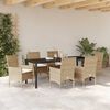 vidaXL Conjunto de Comedor de Jard&iacute;n 7 pcs Beige rat&aacute;n sint&eacute;tico