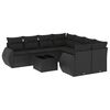 vidaXL Set de sof&aacute;s de jard&iacute;n 8 piezas y cojines rat&aacute;n sint&eacute;tico negro