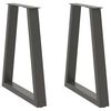 vidaXL Patas para mesa de comedor en forma de V (2 unidades), antracita, 50x(72-73,3) cm, acero