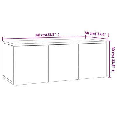 vidaXL Mueble de TV madera contrachapada color roble 80x34x30 cm