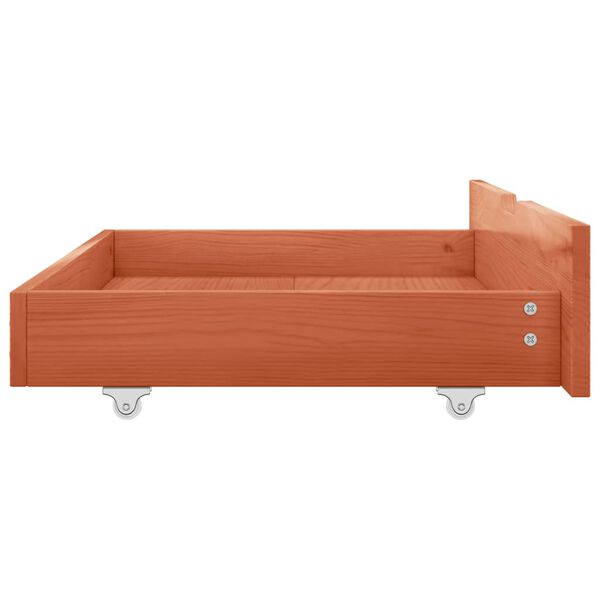 vidaXL Cajones de cama 2 uds madera maciza de pino marr&oacute;n miel
